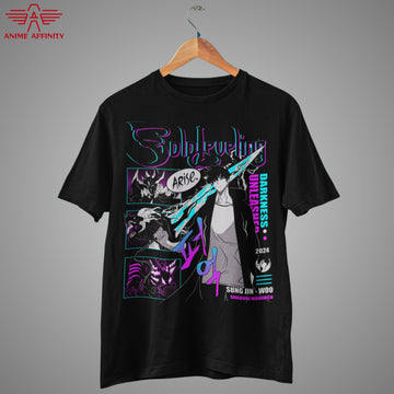 Arise, Shadows – Sung Jin-Woo Anime T-Shirt | Solo Leveling Darkness Drop