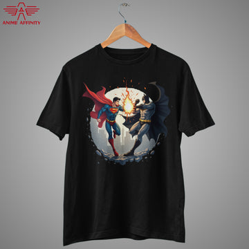 Batman vs Superman T-Shirt – Dual-Sided DC Comics Superhero Battle Tee