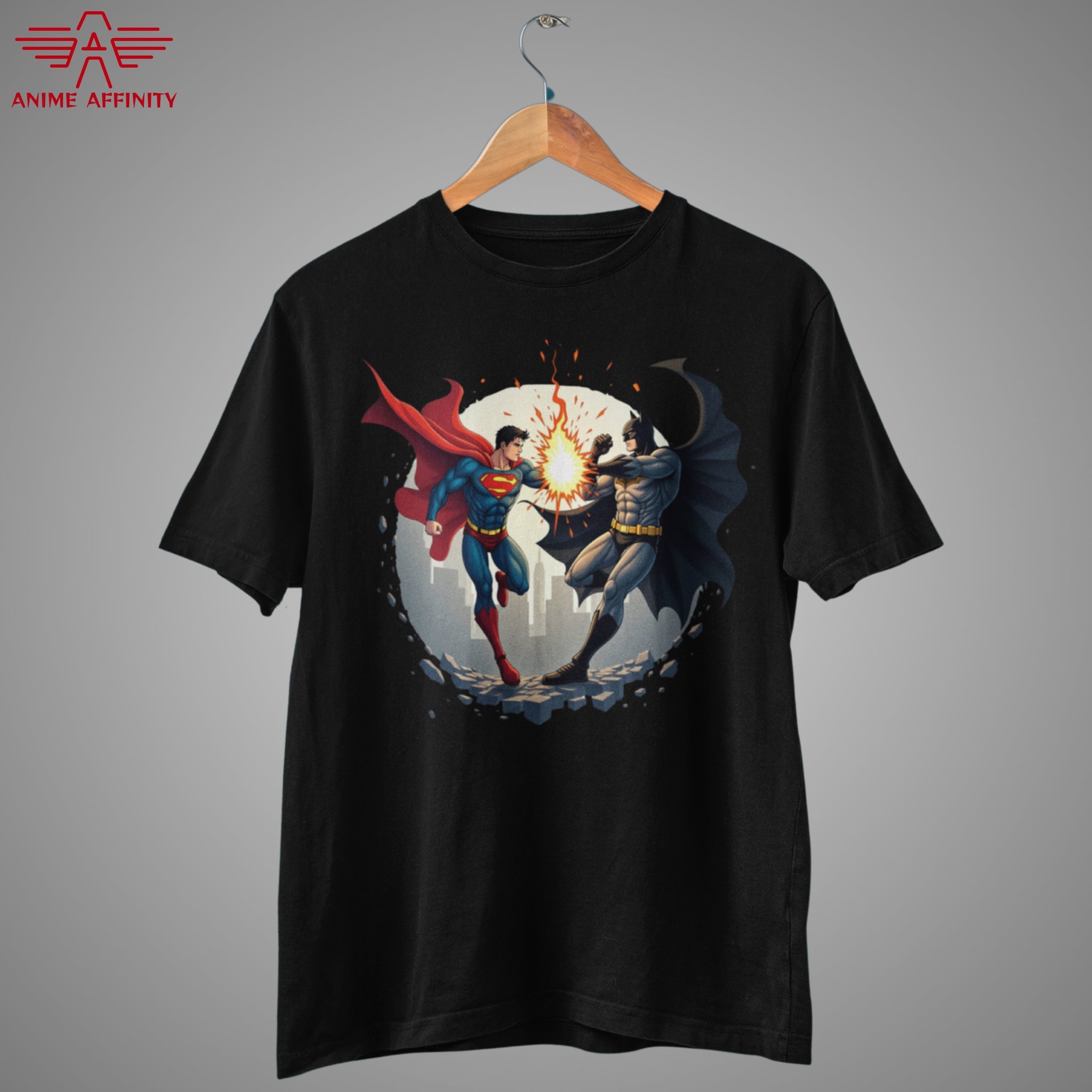Batman vs Superman T-Shirt – Dual-Sided DC Comics Superhero Battle Tee